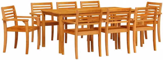 Berkfield Home 9-Piece Rustic Brown Acacia Wood Garden Dining Set