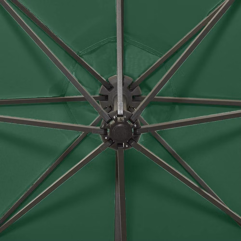 Berkfield Home Green Cantilever Garden Umbrella with LED Lights and Pole, W: 300 cm, H: 255 cm – 2