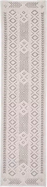 The Rug House Ethnic Scandinavian Rectangular Area Rug in Beige and Silver, W: 60 cm, L: 240 cm