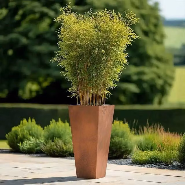 Access Garden Products Galvanised Steel Tall Tapered Square Planter, Copper Finish, W/D/H: 40 x 40 x 90 cm – 6