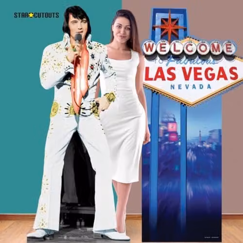 Star Cutouts SC573 Elvis Presley Viva Las Vegas Lifesize Cardboard Cutout, Multicolour Rock n Roll Party Decoration – 4