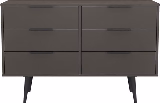 2 U Fuji 6 Drawer Wide Chest in Dark Grey Matt