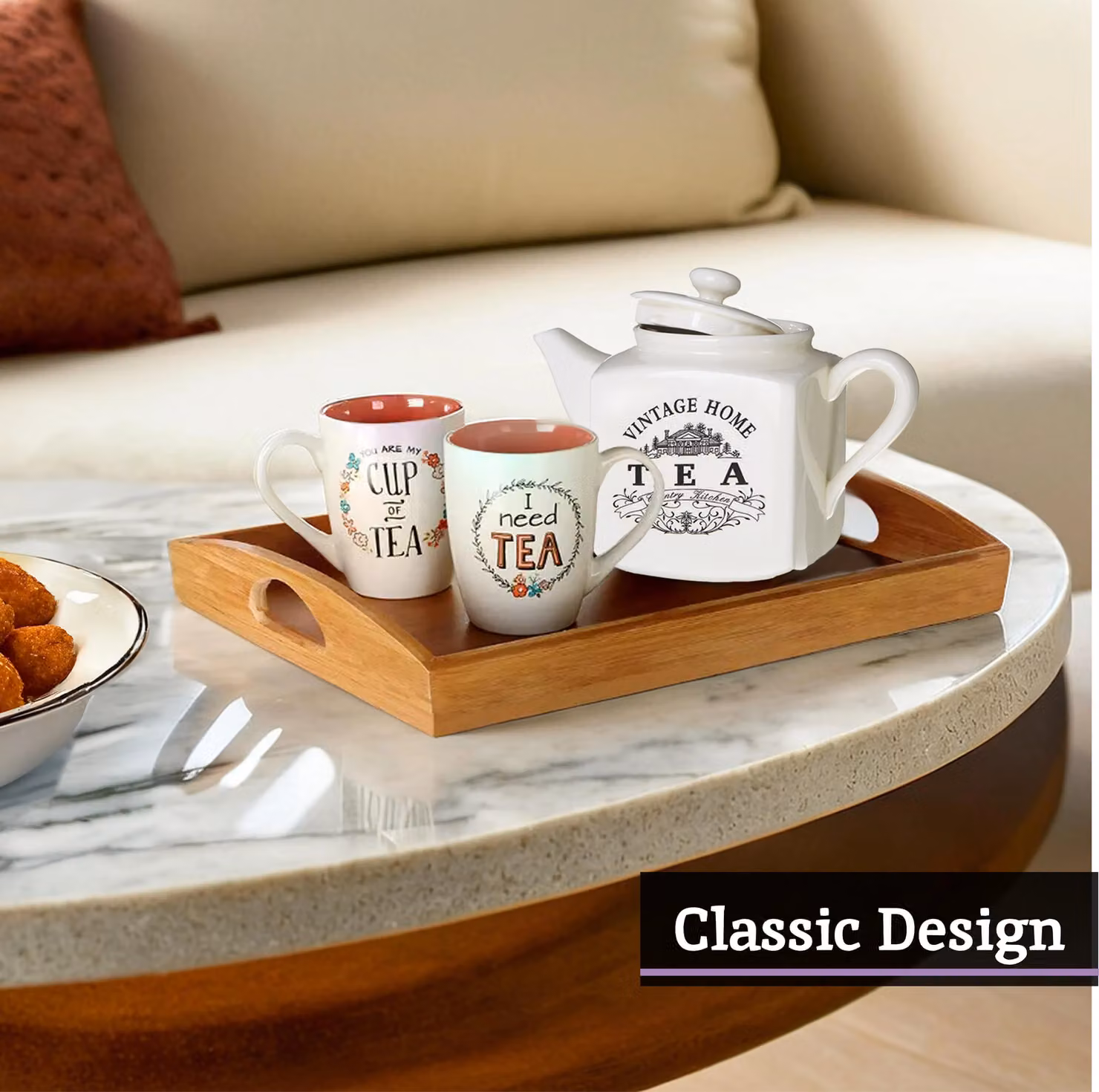 Orsina Ceramic Square Teapot in Beige, Black or White – 3