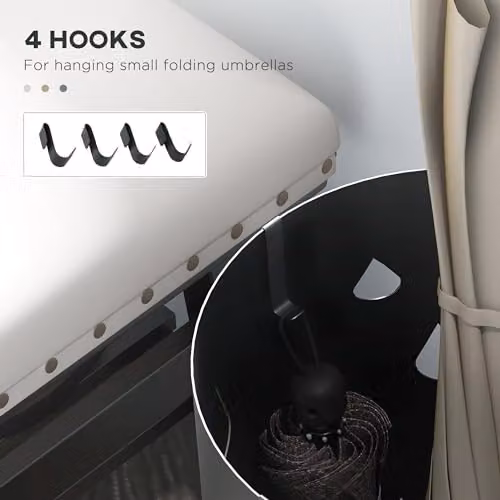 HOMCOM Metal Umbrella Stand with Removable Tray in Grey – 4