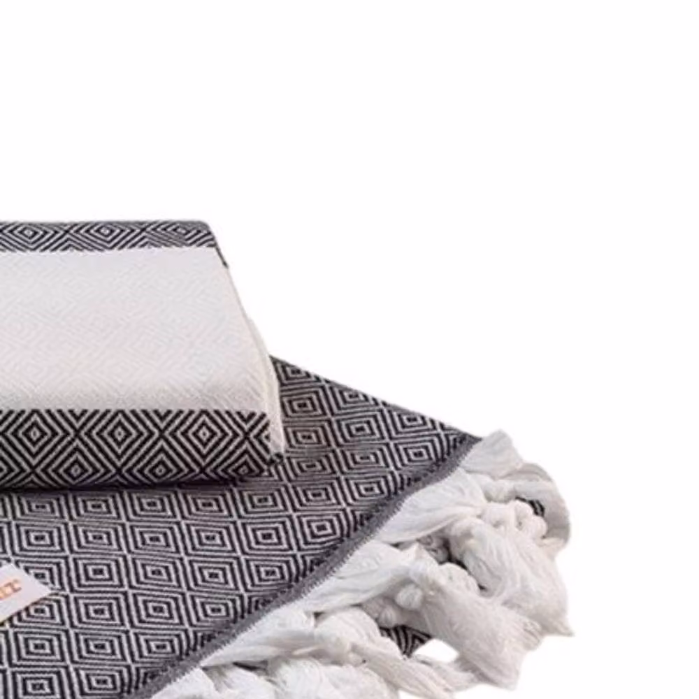 ARTG Hamamzz Marmaris Deluxe Striped Cotton Towel in Black and Multicolour, W: 180 cm, H: 430 cm – 2