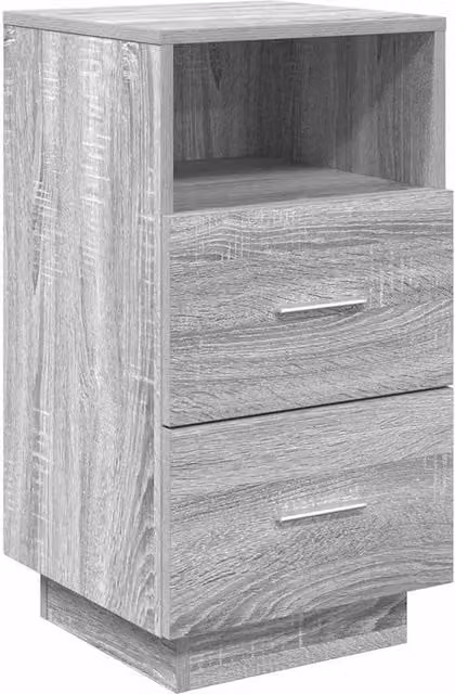 Berkfield Home Bedside Cabinet with 2 Drawers in Grey Sonoma, W/D/H: 36 x 36 x 68 cm