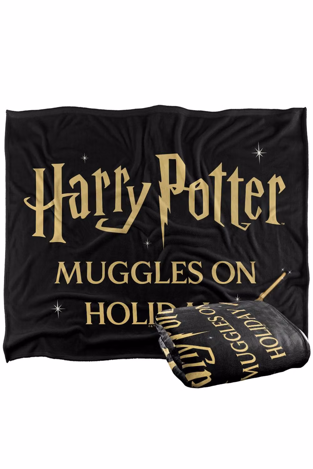 Warner Bros. Harry Potter Muggles On Holiday Wand Super Soft Fleece Throw Blanket, Multicolour, W/D/H: 152.4 x 127.0 x 1.0 cm – 6