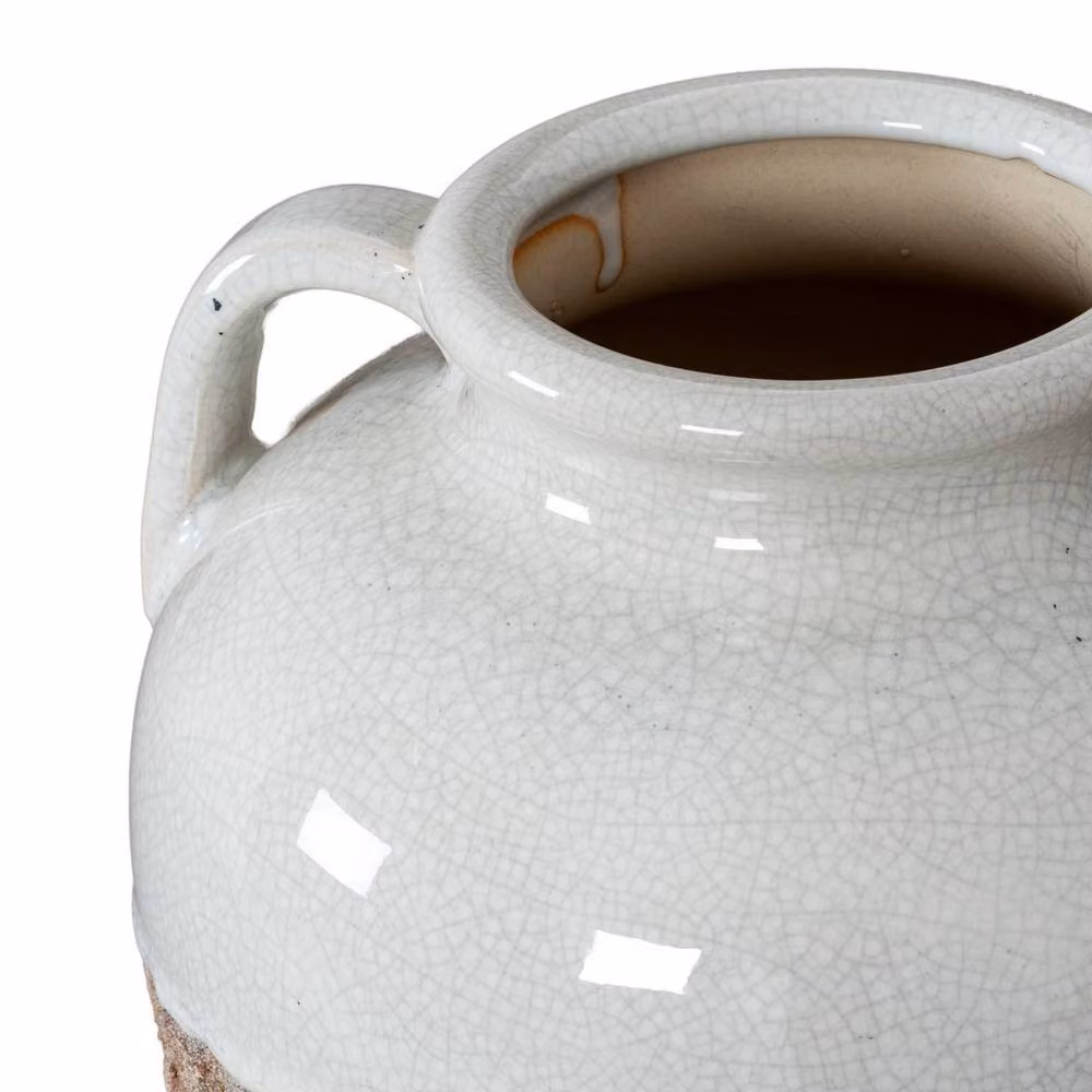 Lemon Pavilion Furniture and Decor Thorne Medium Amphora Vase, White Ceramic, W: 21 cm, D: 21 cm, H: 22 cm – 2