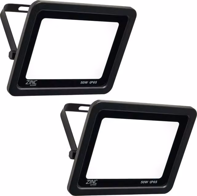 Litecraft Mears LED Outdoor Slimline Flood Lights, 2 Pack, Black, Width: 11.5 cm
