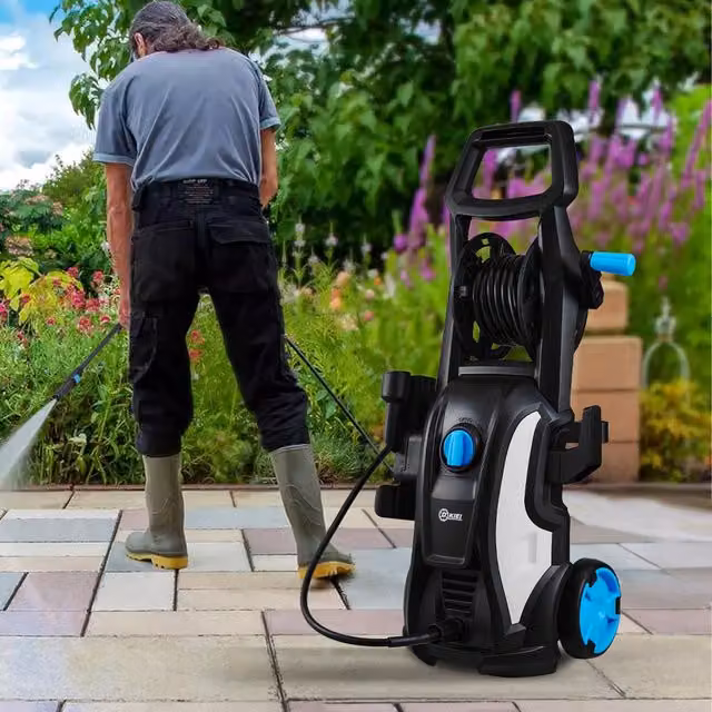 Livingandhome Kaercher Portable Pressure Washer with Foam Nozzle Gun in Black and Transparent