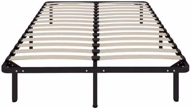 NESTLUNE Metal Platform Double Bed Frame in Black, 140 x 200 cm – 1