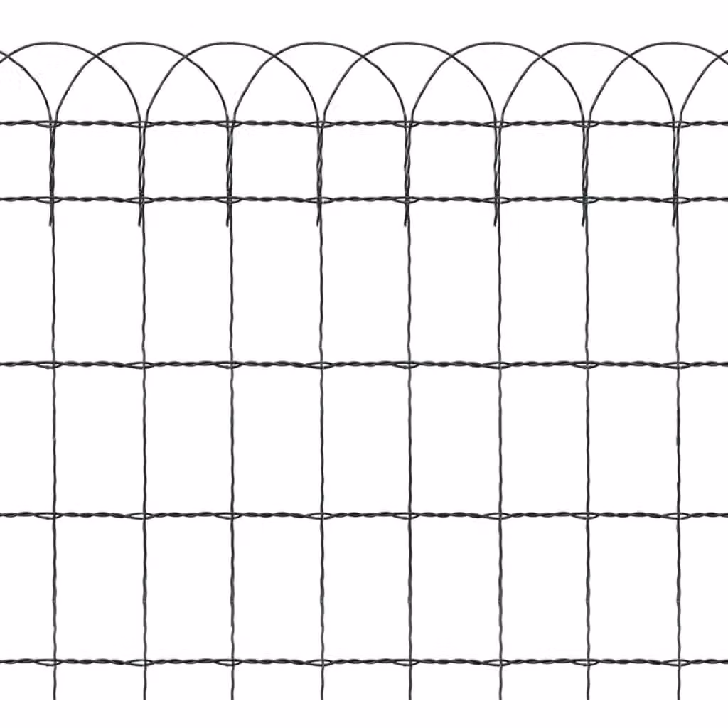 Berkfield Green Powder-coated Iron Garden Border Fence – 3