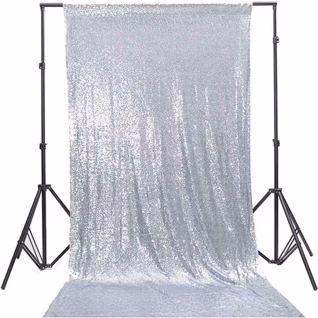 Trimming Shop Silver Sequin Shiny Glitter Backdrop