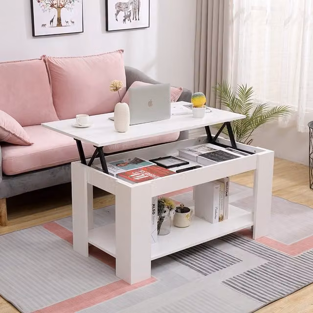 WestWood Modern White Lift Up Top Coffee Table
