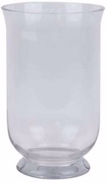 KDMD Hurricane Vase, Clear Glass, Height: 27 cm