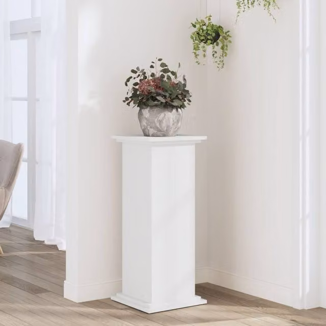 Berkfield Home Modern White Plant Stand, W/D/H: 33 x 33 x 80 cm
