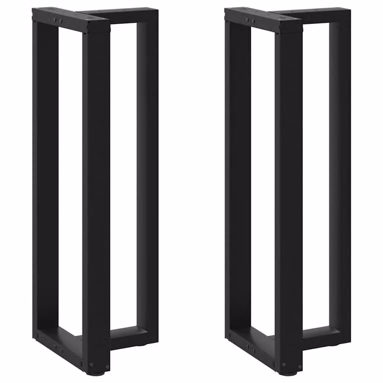 Berkfield Home T-Shaped Bar Table Legs in Matt Black Steel, 2 Pieces, W/D/H: 40 x 35 x 110 cm