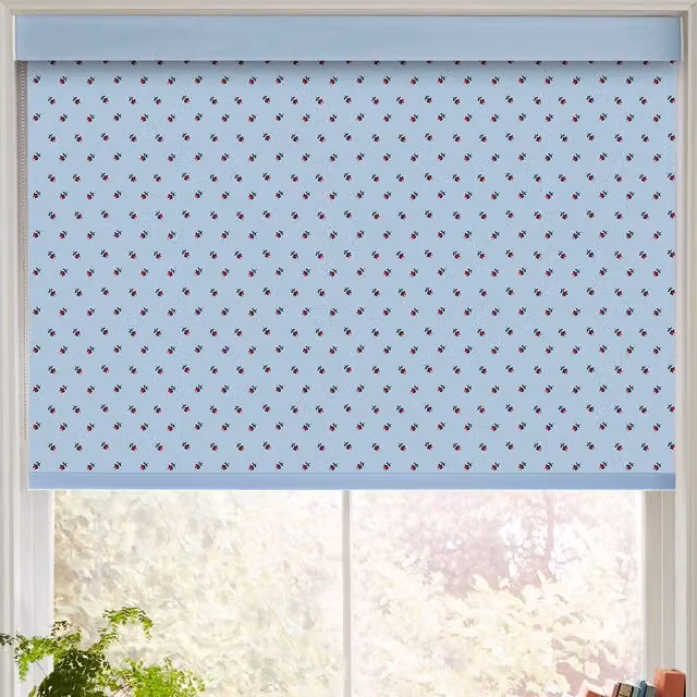 Cath Kidston Rose Bud Blue Floral Blackout Roller Blind