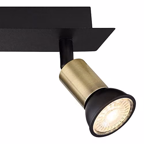 Netlighting Drew Modern Ceiling Spotlight Bar in Black and Gold with 4x GU10 Adjustable Lamps – 3