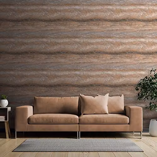Muriva Semper Marble Amber Abstract Wallpaper in Orange and Amber – 2