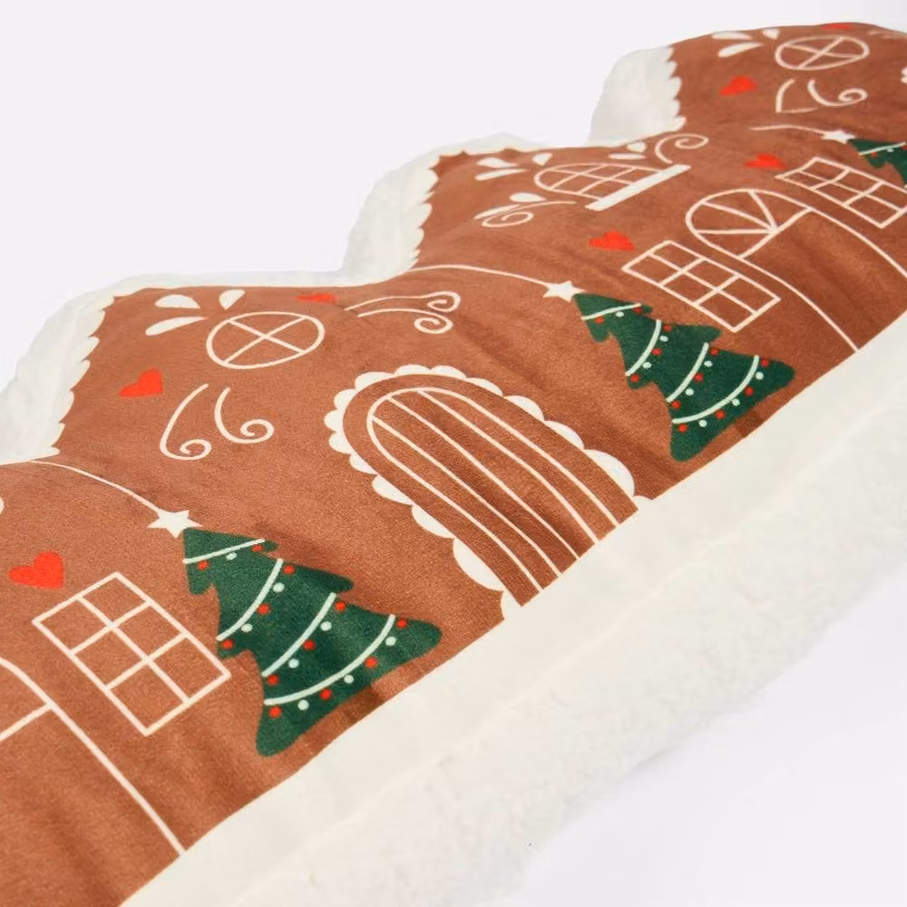 OHS Gingerbread House Draught Excluder in Brown and Multicolour, W: 90 cm x H: 20 cm – 4