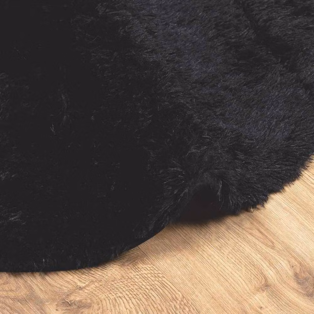 Berkfield Home NAVARRA Black Shaggy High Pile Polyester Rug, W: 300 cm, D: 200 cm – 2
