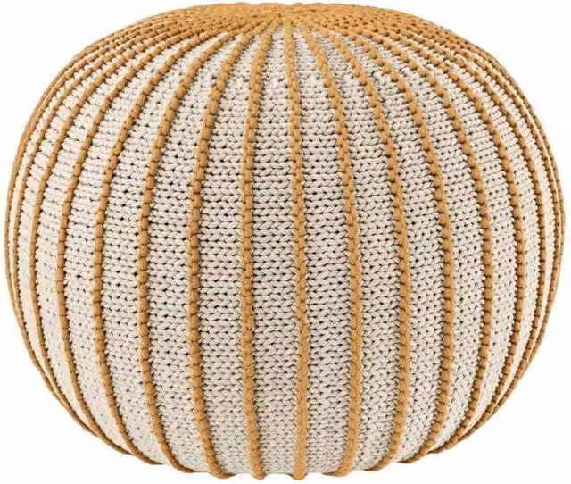 Zuri House Ziggy Knitted Pouffe in Yellow