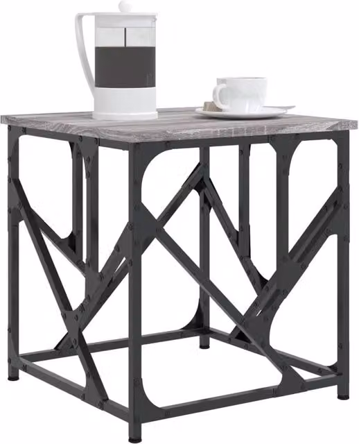Berkfield Home Grey Sonoma Decorative Coffee Table, W/D/H: 45 x 45 x 47.5 cm
