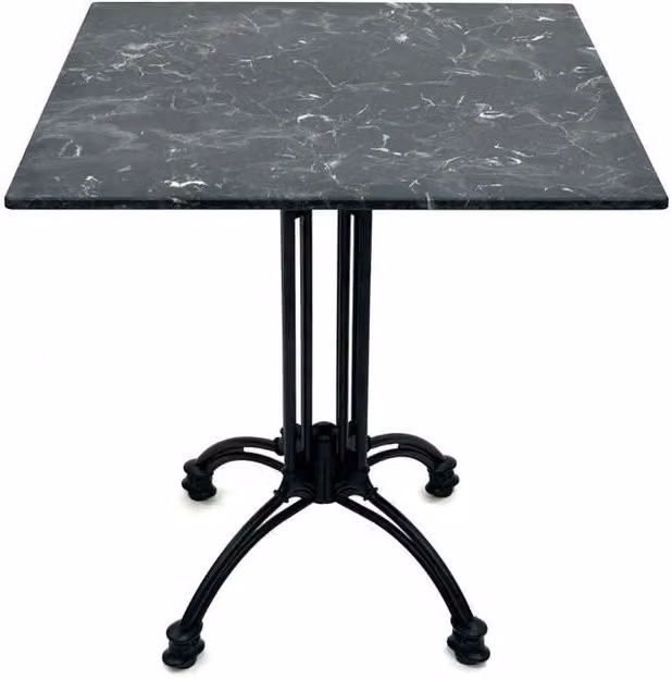 Havendro Black Marble and Aluminium Side Table for Indoor or Outdoor Bistro Dining, W: 70 cm, D: 70 cm, H: 70 cm – 1