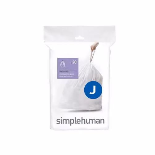 simplehuman Custom Fit Bin Liners Code J, White