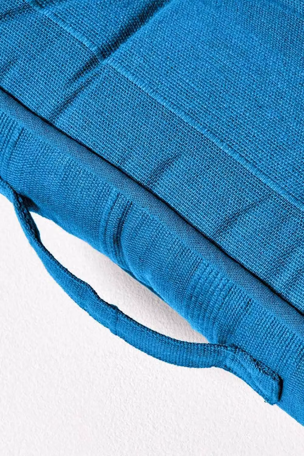 Homescapes Rajput Ribbed Cotton Floor Cushion in Petrol Blue, W/D/H: 40 x 40 x 40 cm – 2