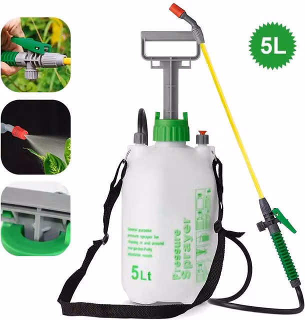 NESTLUNE 5l Manual Garden Pressure Sprayer Weed Spray Bottle in White