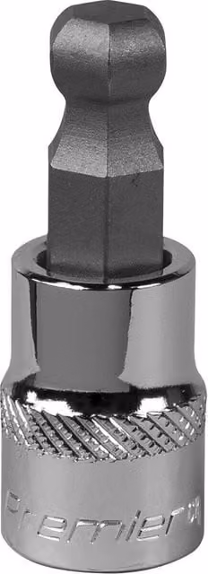 Loops 10mm Ball-End Hex Socket Bit 3/8 Inch Square Drive Stainless Steel Silver and Multicolour – 1