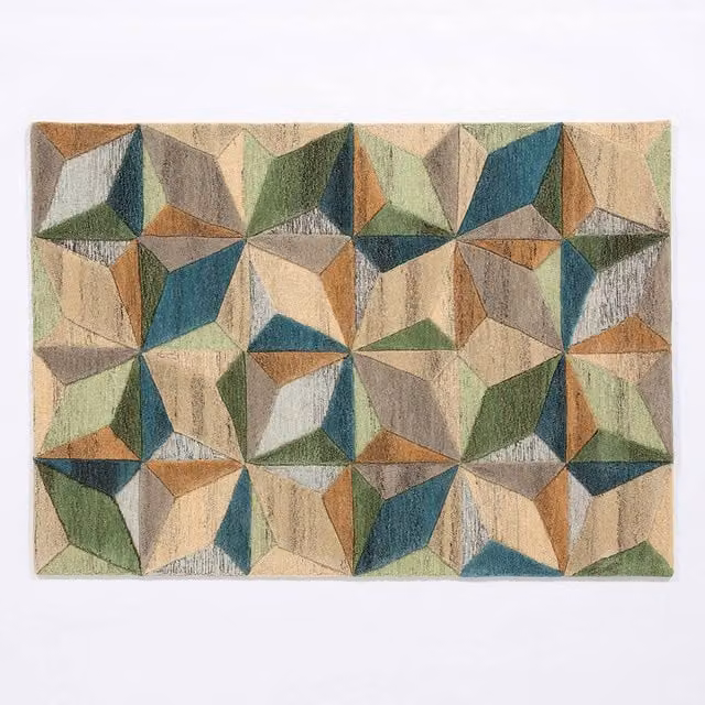 Arthouse Radiant Lilianna Embossed Geometric Wool Multi Rug W: 200 cm, L: 290 cm – 1