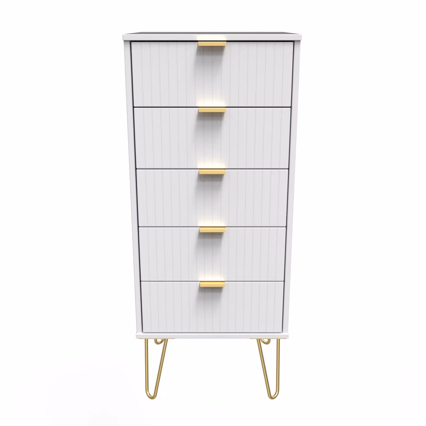 2 U Bexley 5 Drawer Tallboy in White and Gold – 2