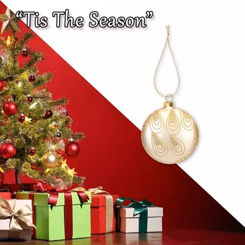 VFM e-Store Gold Oval Glass Hanging Christmas Bauble Decoration W: 13 cm, H: 11 cm – 5