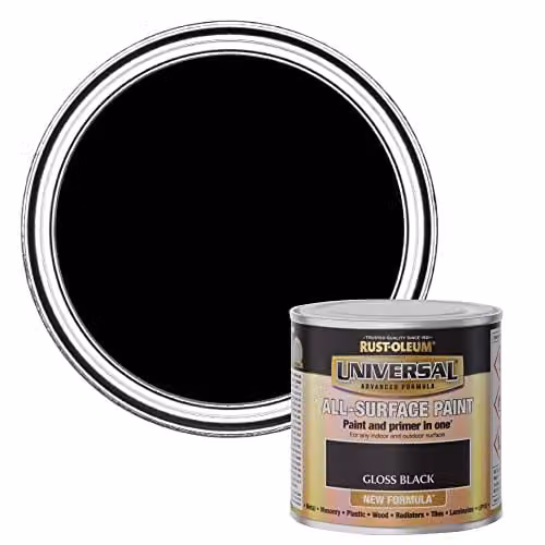 Rust-Oleum Universal All Purpose Paint and Primer, Gloss Black, 250ml