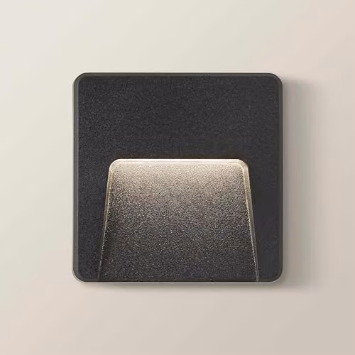 ValueLights Sam Square IP65 LED Outdoor Wall Light, Matte Black, Mains Wired – 1