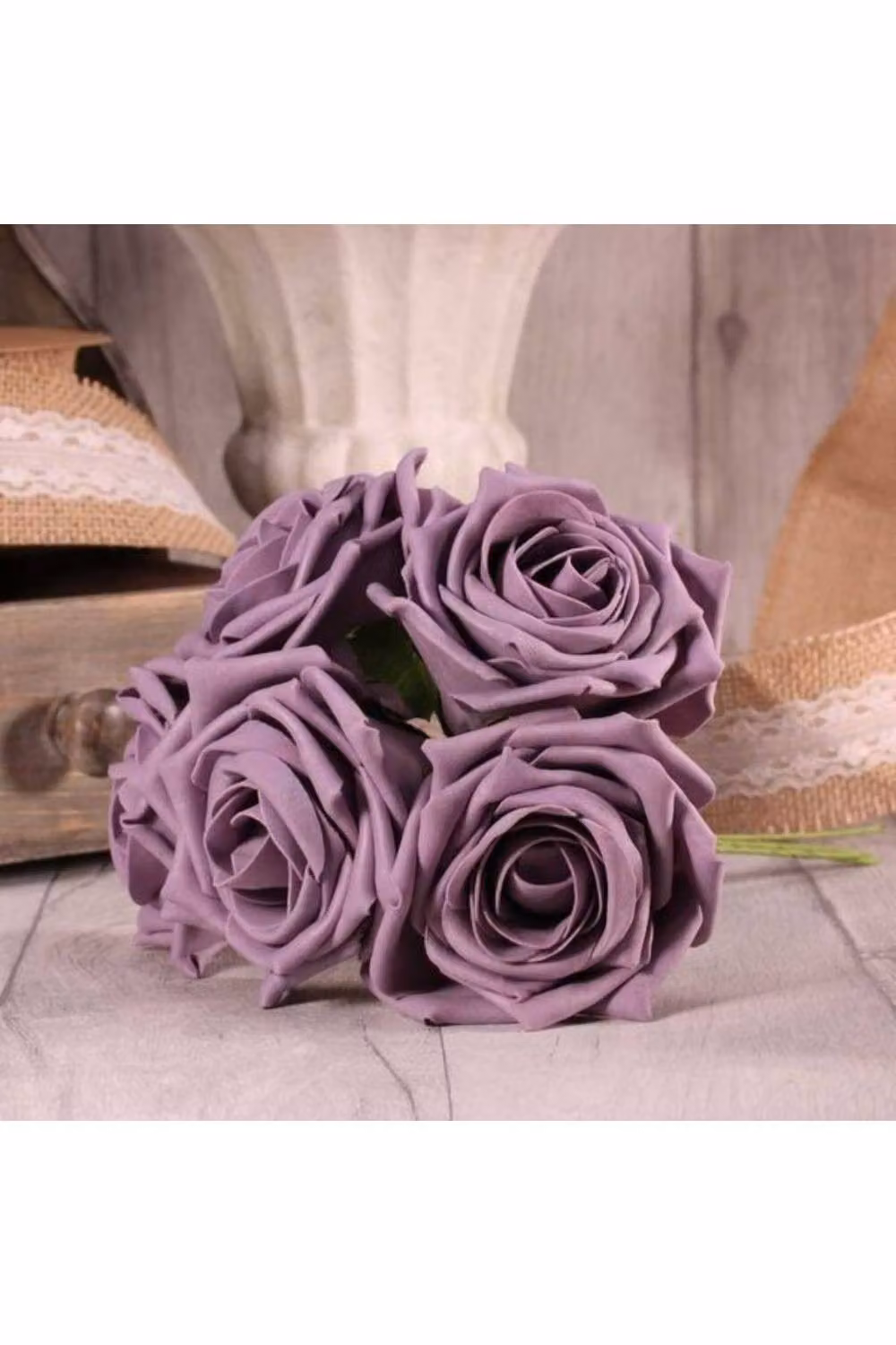 KDMD 2 Pack of Mauve Foam Open Tea Roses in Purple – 2