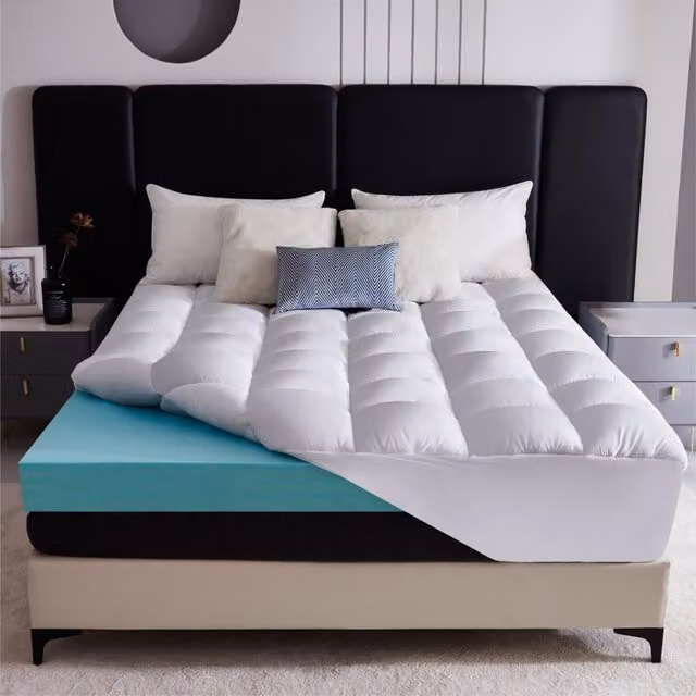 Ezysleep Combination Memory Foam and Microfibre Mattress Topper, White, 180 cm