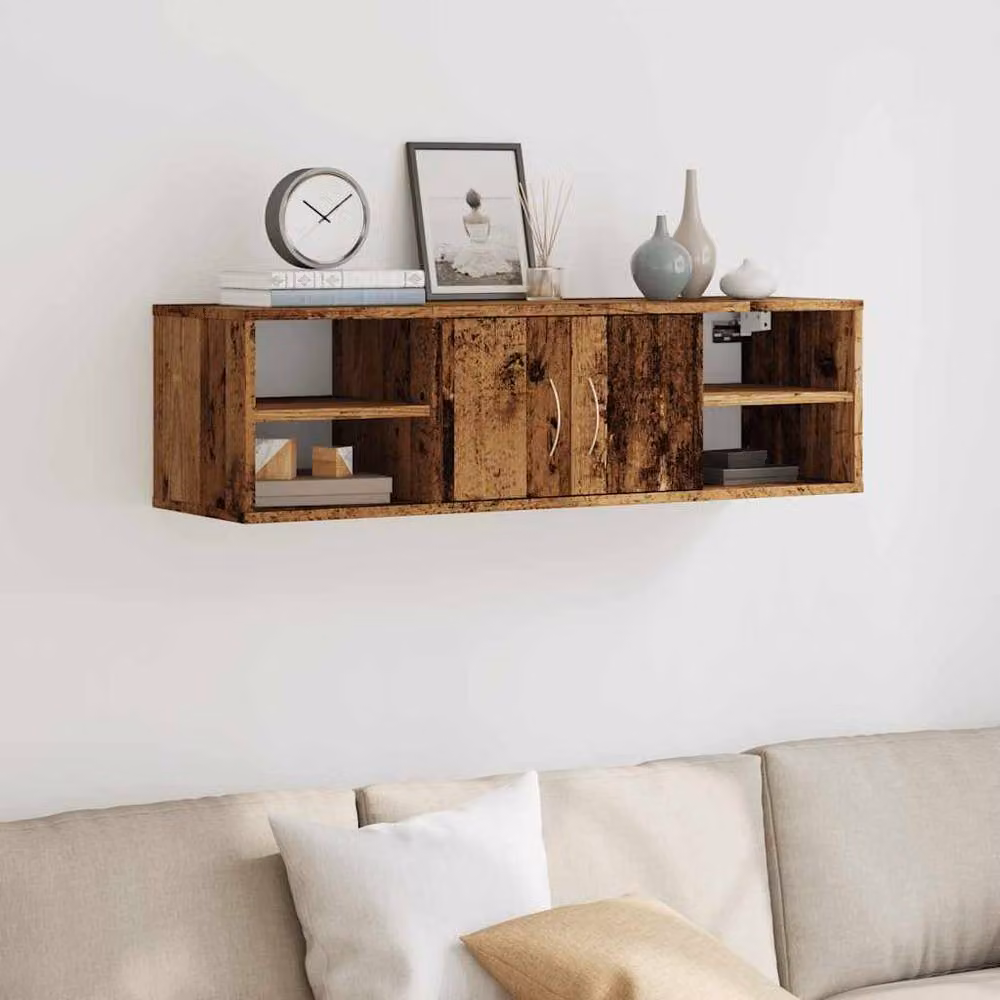 Berkfield Home Old Wood Wall Cabinet in Brown, W/D/H: 101 x 29 x 30 cm – 3