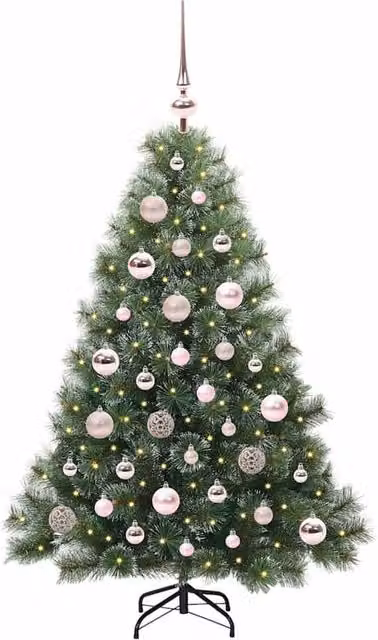 Berkfield Home Realistic Artificial Christmas Tree with 150 Warm White LEDs, Green, Height: 120 cm
