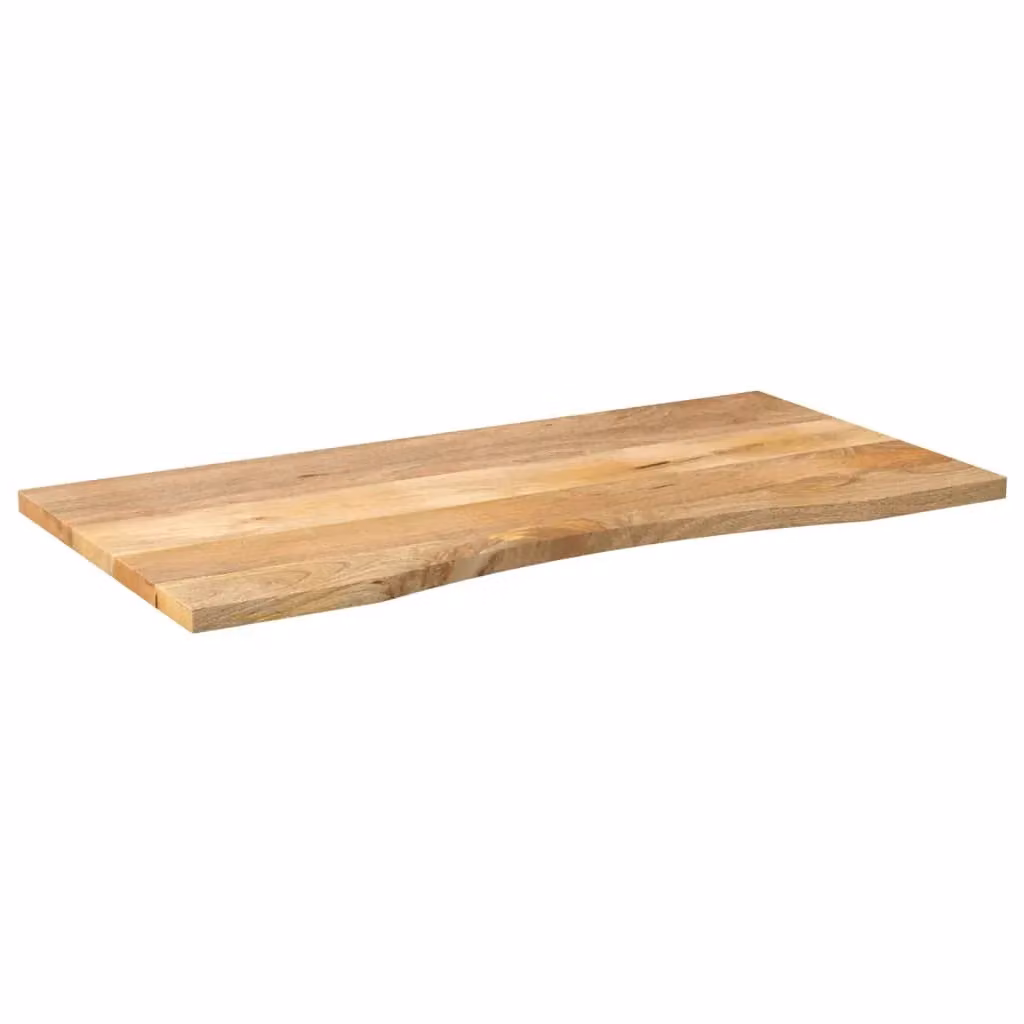 Berkfield Home Rustic Solid Wood Mango Desk Top with Curve, Brown, W: 110 cm, D: 50 cm, H: 2.5 cm – 2