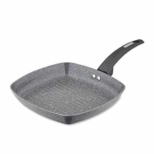 Tower Cerastone Ceramic Grill Pan, 25cm, Anthracite Grey