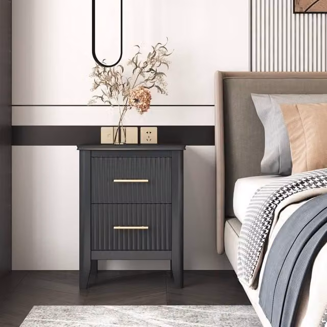 Cabinet Bits Fregona 2 Drawer Bedside Table in Dark Grey – 1