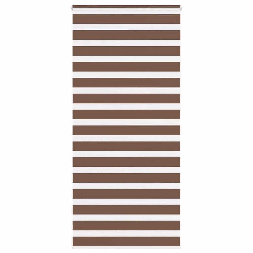 Berkfield Home Elegant Zebra Blind in Brown, W/H: 95 x 230 cm, Polyester Fabric – 2