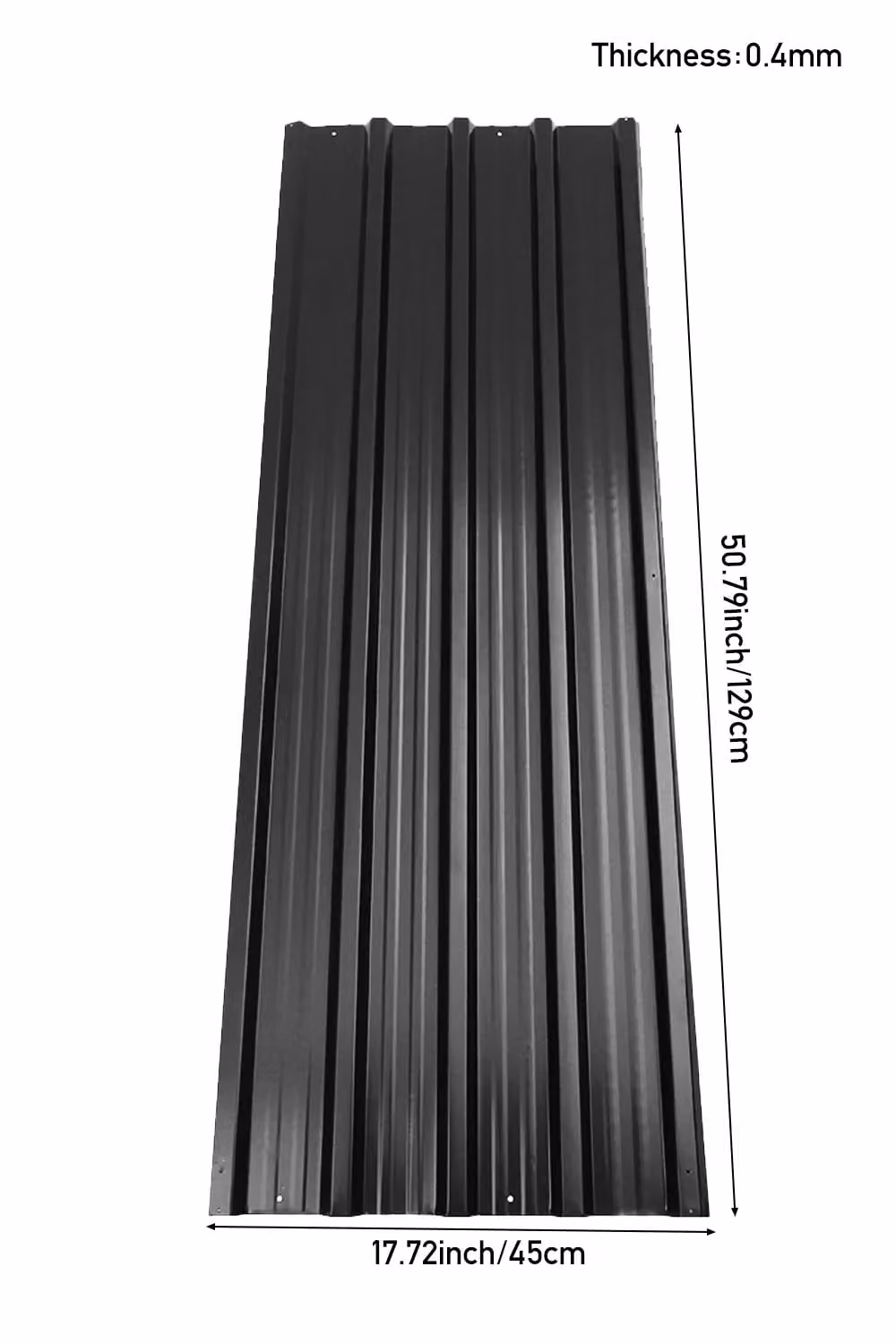 Garden Sanctuary Set of 12 Powder Coated Corrugated Steel Roof Sheets in Grey – 1