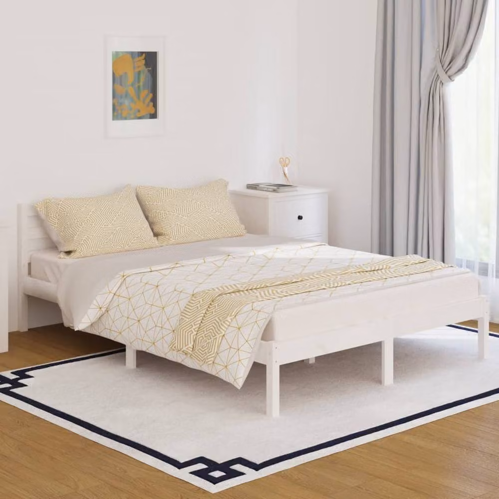 Berkfield Home Beautiful Day Bed in White Solid Pine Wood, W/D/H: 200 x 140 x 69.5 cm – 2