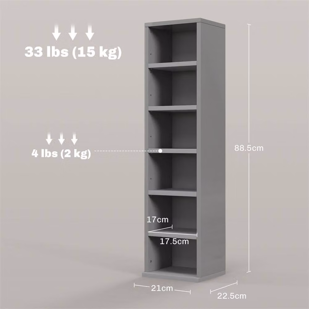 EONLION Grey Set of 2 Wall Mounted Cube CD Media Display Shelf Units – 2