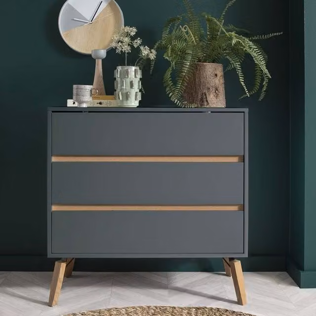 Otto Wide 3 Drawer Chest of Drawers in Grey